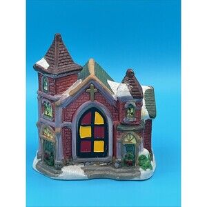 Wellington Square Church Red Brick Cobblestone Corner 65909CRB U2 Winter Snowy